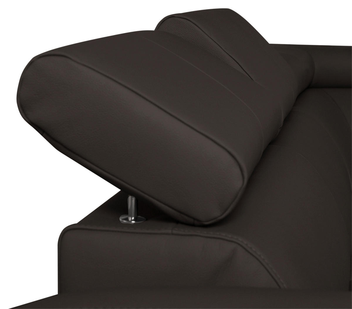 ECKSOFA Dunkelbraun Echtleder Lederlook  - Chromfarben/Dunkelbraun, Design, Leder/Textil (245/208cm) - Livetastic