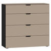 KOMMODE 90/87/43 cm  in Schwarz, Hellbraun  - Hellbraun/Schwarz, Design, Glas/Holzwerkstoff (90/87/43cm) - Jutzler