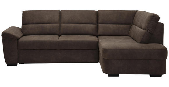 WOHNLANDSCHAFT Dunkelbraun Lederlook - Dunkelbraun, KONVENTIONELL, Kunststoff/Textil (251/193cm) - Cantus