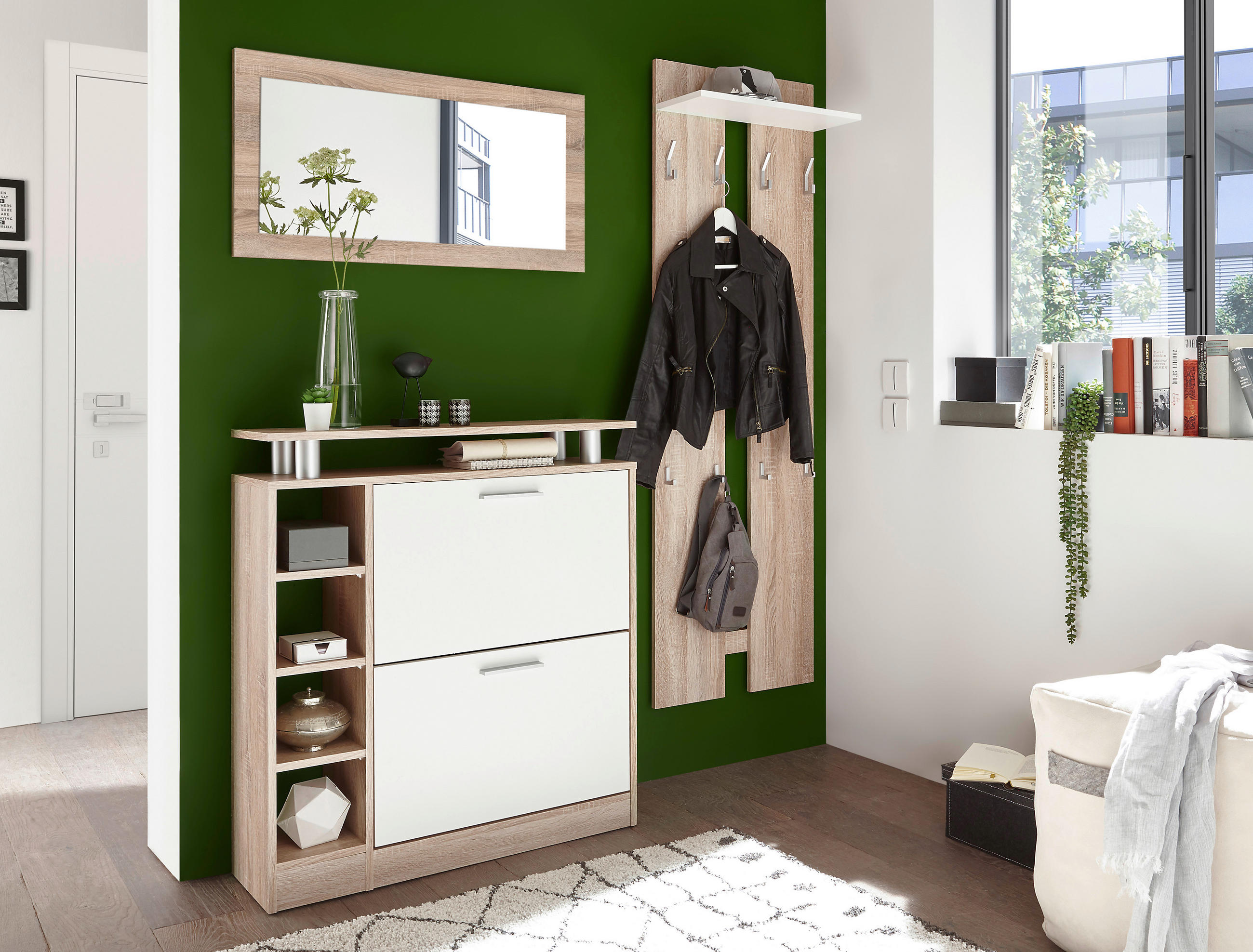 GARDEROBE  in 155/190/25 cm  - Weiß/Sonoma Eiche, Basics, Holzwerkstoff (155/190/25cm) - Carryhome