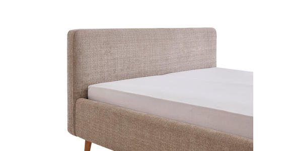 POLSTERBETT inkl. Bettkasten 160/200 cm  in Beige  - Eichefarben/Beige, Design, Holz/Textil (160/200cm) - Xora