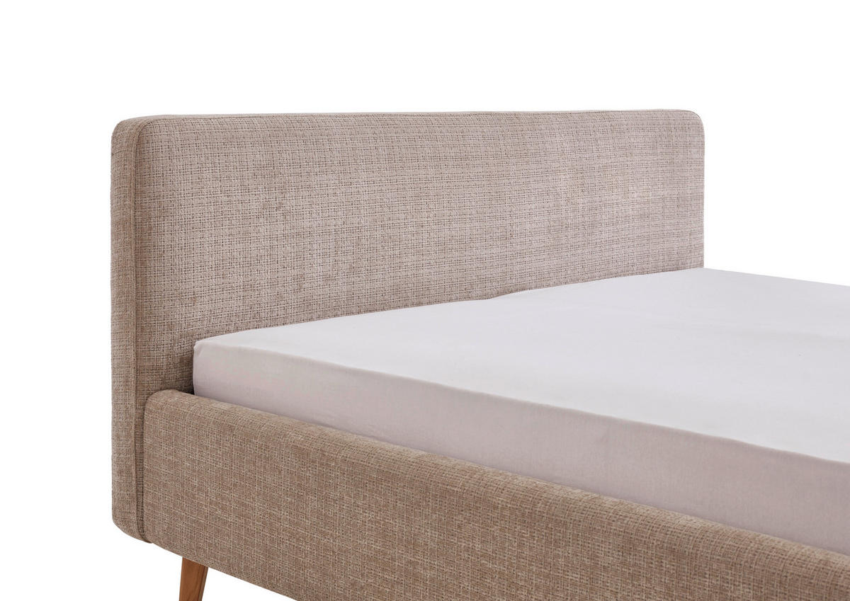 POLSTERBETT 180/200 cm  in Beige  - Eichefarben/Beige, Design, Holz/Textil (180/200cm) - Xora