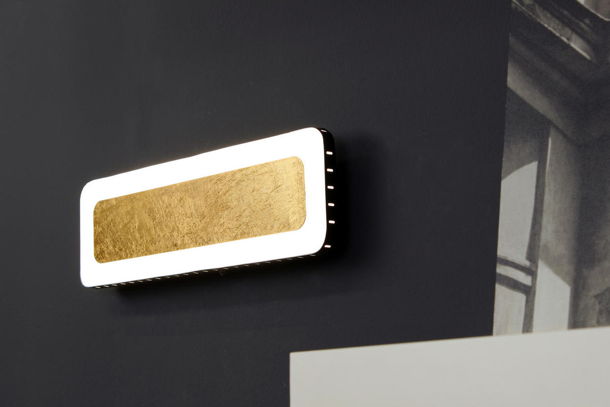 LED-WANDLEUCHTE 40/12/4,5 cm   - Goldfarben/Schwarz, Design, Metall (40/12/4,5cm)