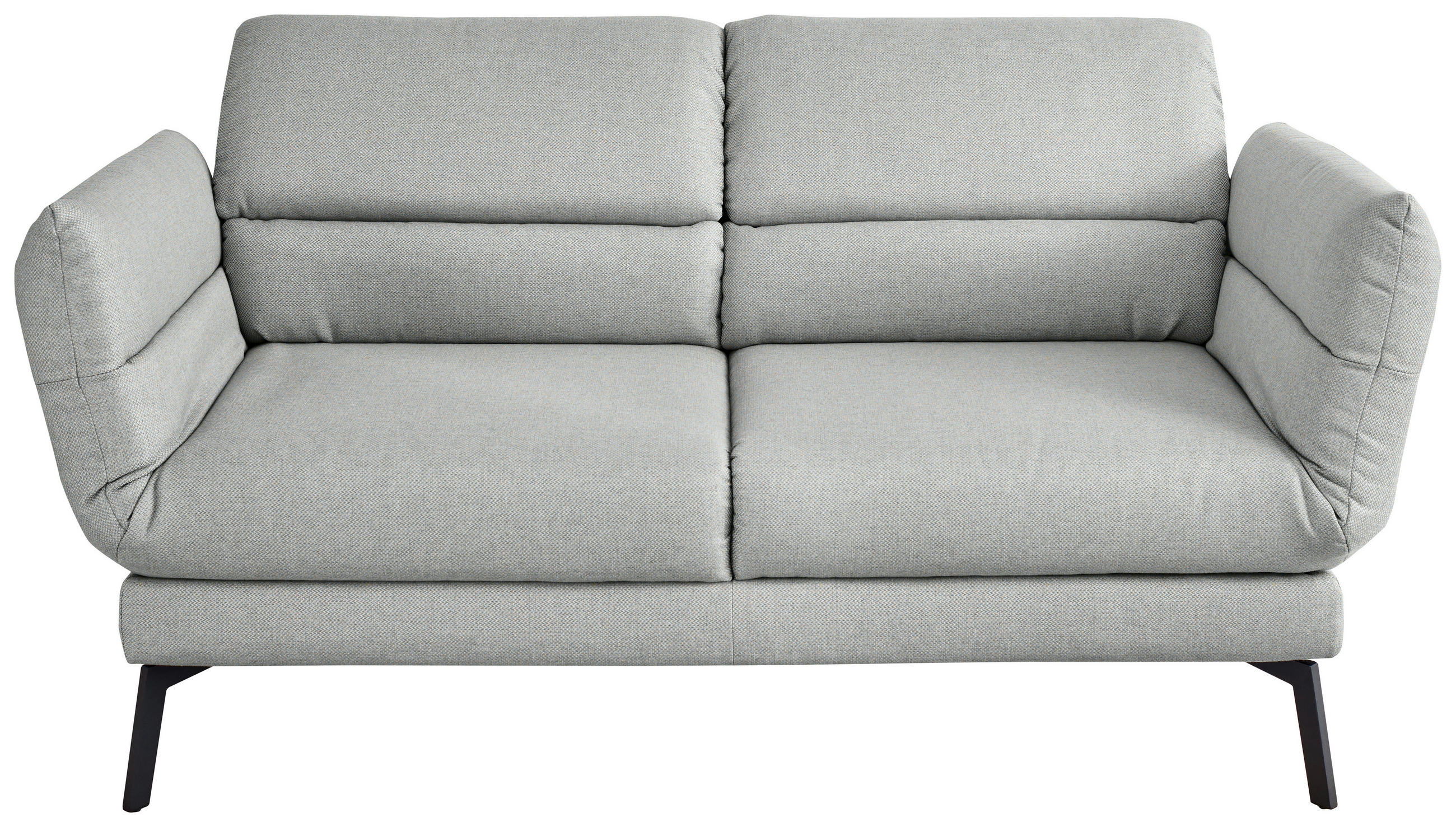 2-SITZER-SOFA Flachgewebe Hellgrau  - Hellgrau/Schwarz, Design, Textil/Metall (178-226/83-113/96-177cm) - Dieter Knoll