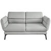 2-SITZER-SOFA Flachgewebe Hellgrau  - Hellgrau/Schwarz, Design, Textil/Metall (178-226/83-113/96-177cm) - Dieter Knoll