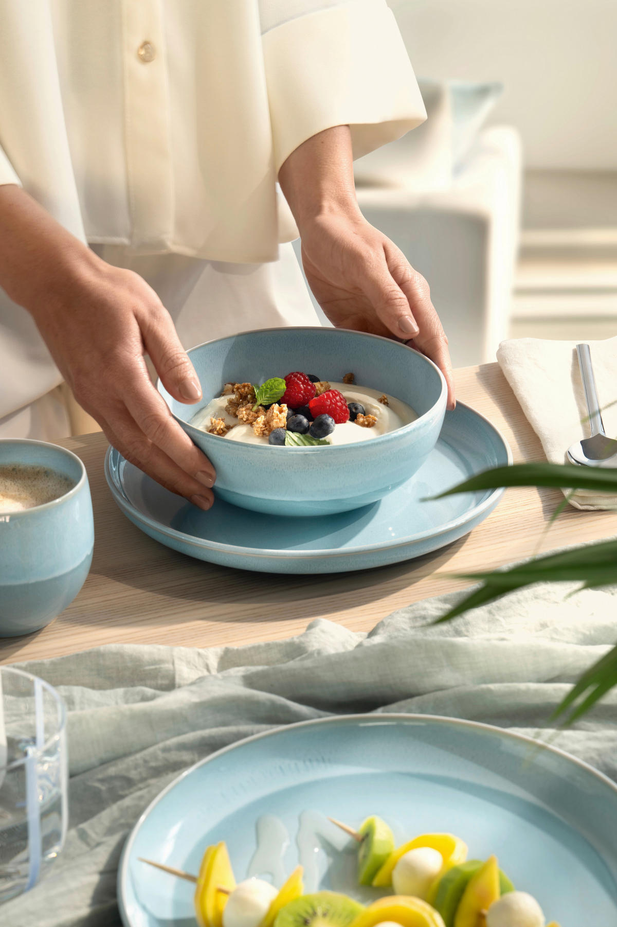 MÜSLISCHALE Perlemor Aqua  - Hellblau, Basics, Keramik (17/17/6,5cm) - Villeroy & Boch