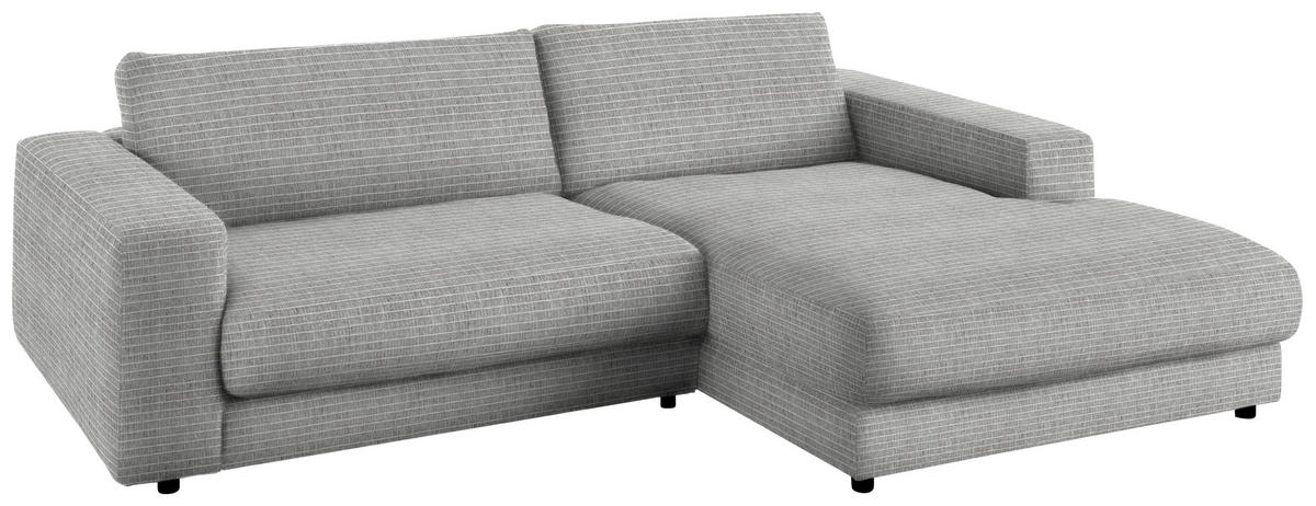 ECKSOFA in Chenille Grau  - Schwarz/Grau, Design, Kunststoff/Textil (270/190cm) - Lomoco