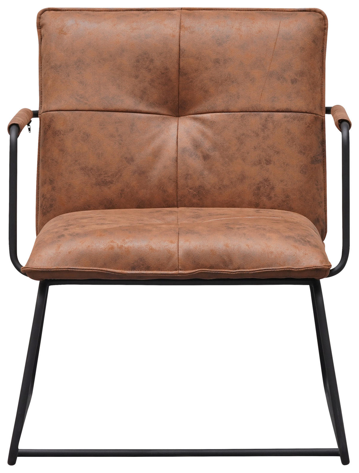 SESSEL Cognac    - Cognac/Schwarz, MODERN, Textil/Metall (65/80/68cm) - MID.YOU