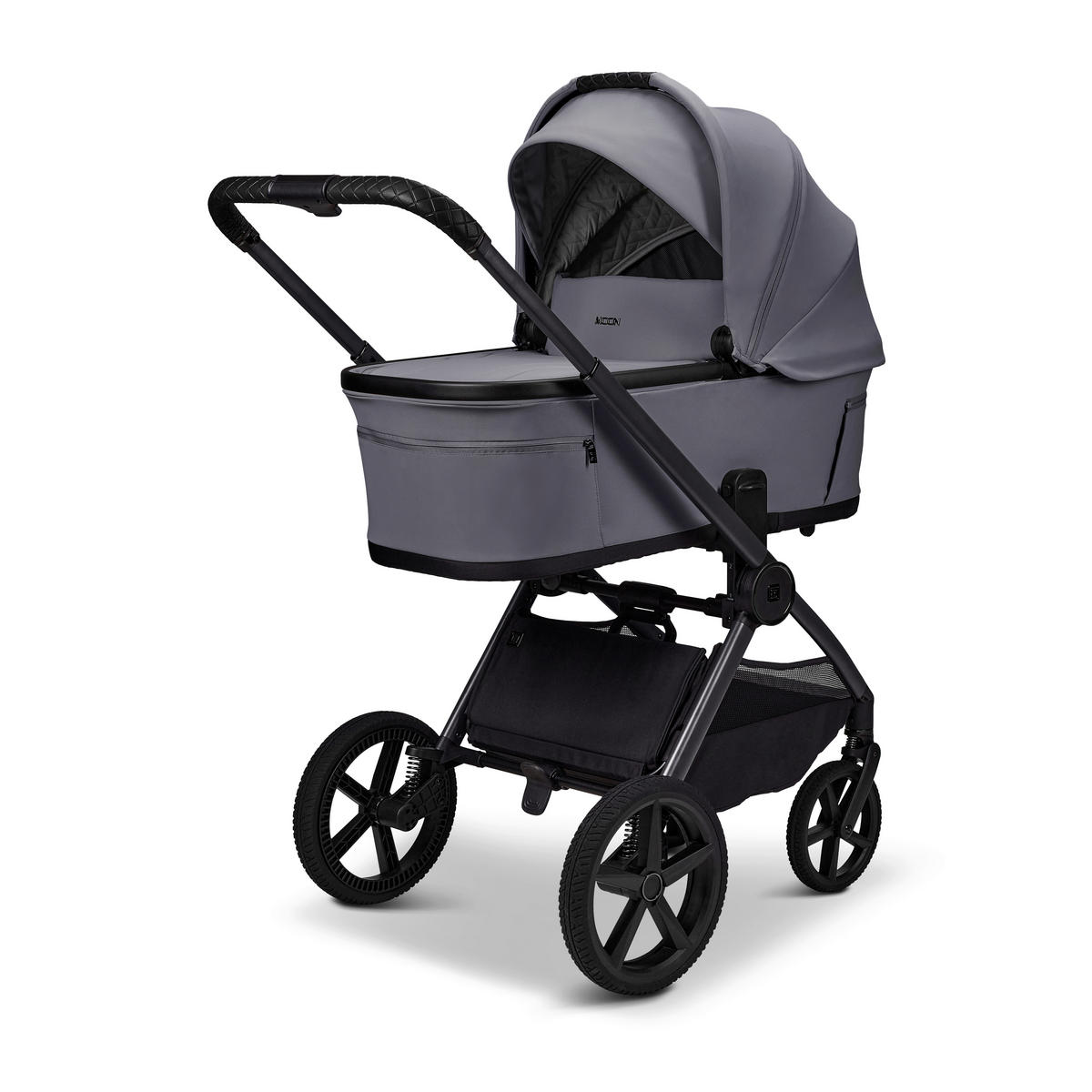 KINDERWAGENSET  GIO FOLD ETPU SET  graphite  - Hellgrau/Grau, Basics, Textil/Metall (120/58/92cm) - Moon Edition
