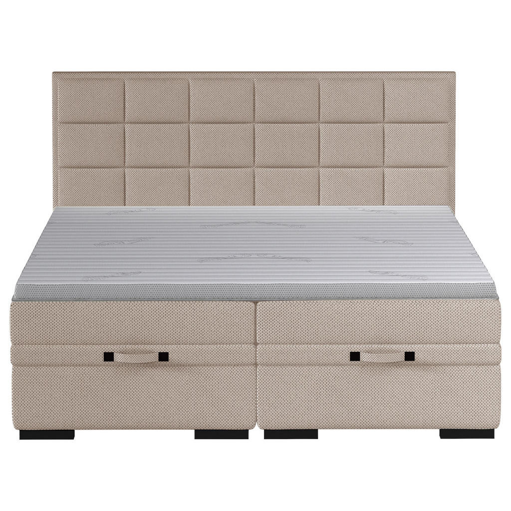 Thumbnail - home24 Boxspringbett, Taupe, Textil, H3, 7-Zonen, Höhe ca. 17 cm, 180x200 cm, Fsc, Reach, Made in EU, Oeko-Tex® Standard...