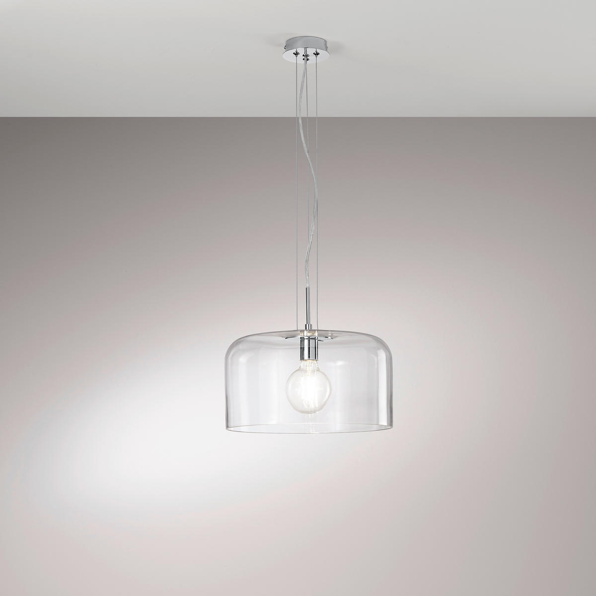 HÄNGELEUCHTE Luce Ambiente e Design 35/150 cm   - Klar/Schwarz, KONVENTIONELL, Glas/Metall (35/150cm)