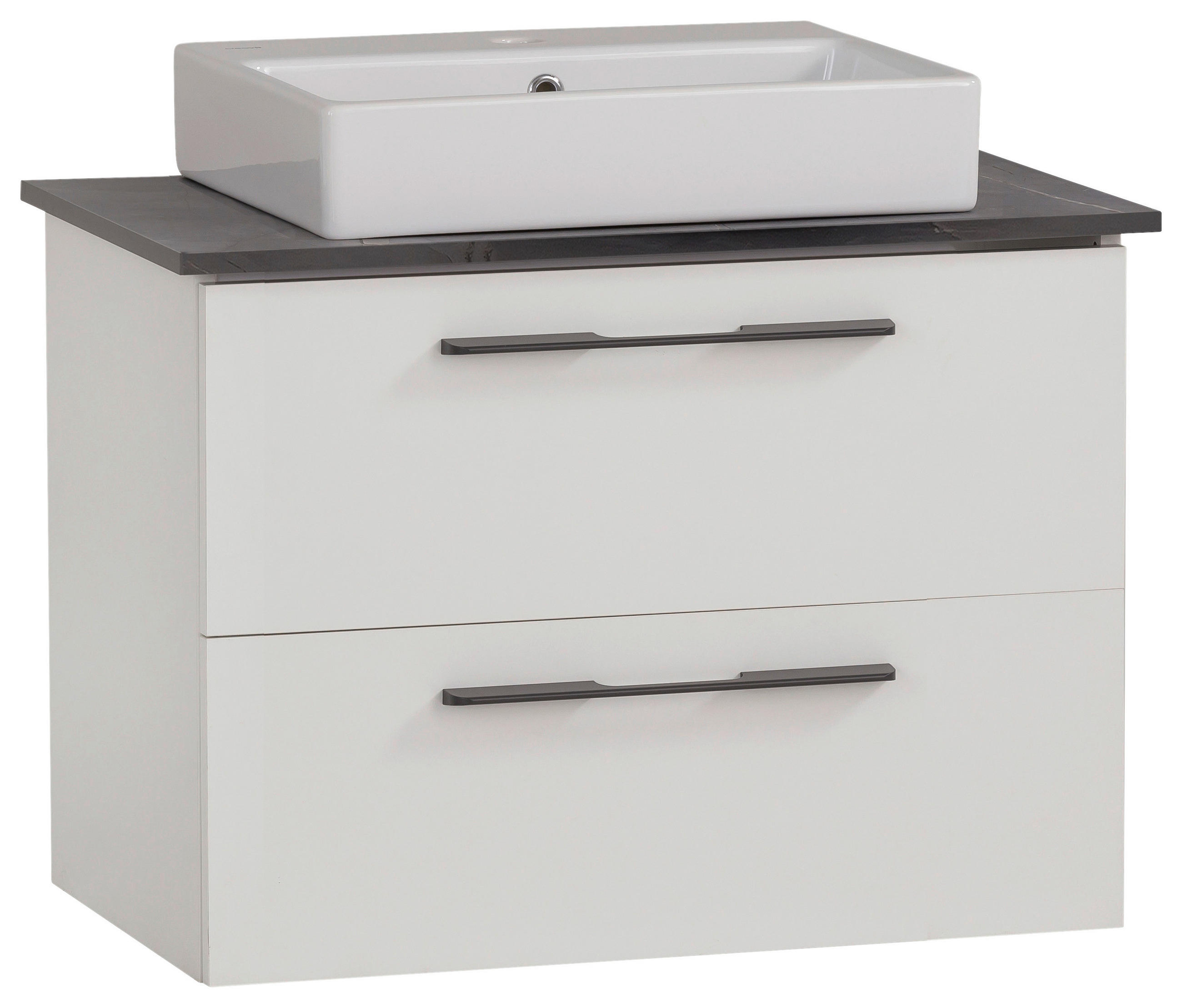 Stylife Waschtischkombi Maxim Grau, Weiß 66 cm