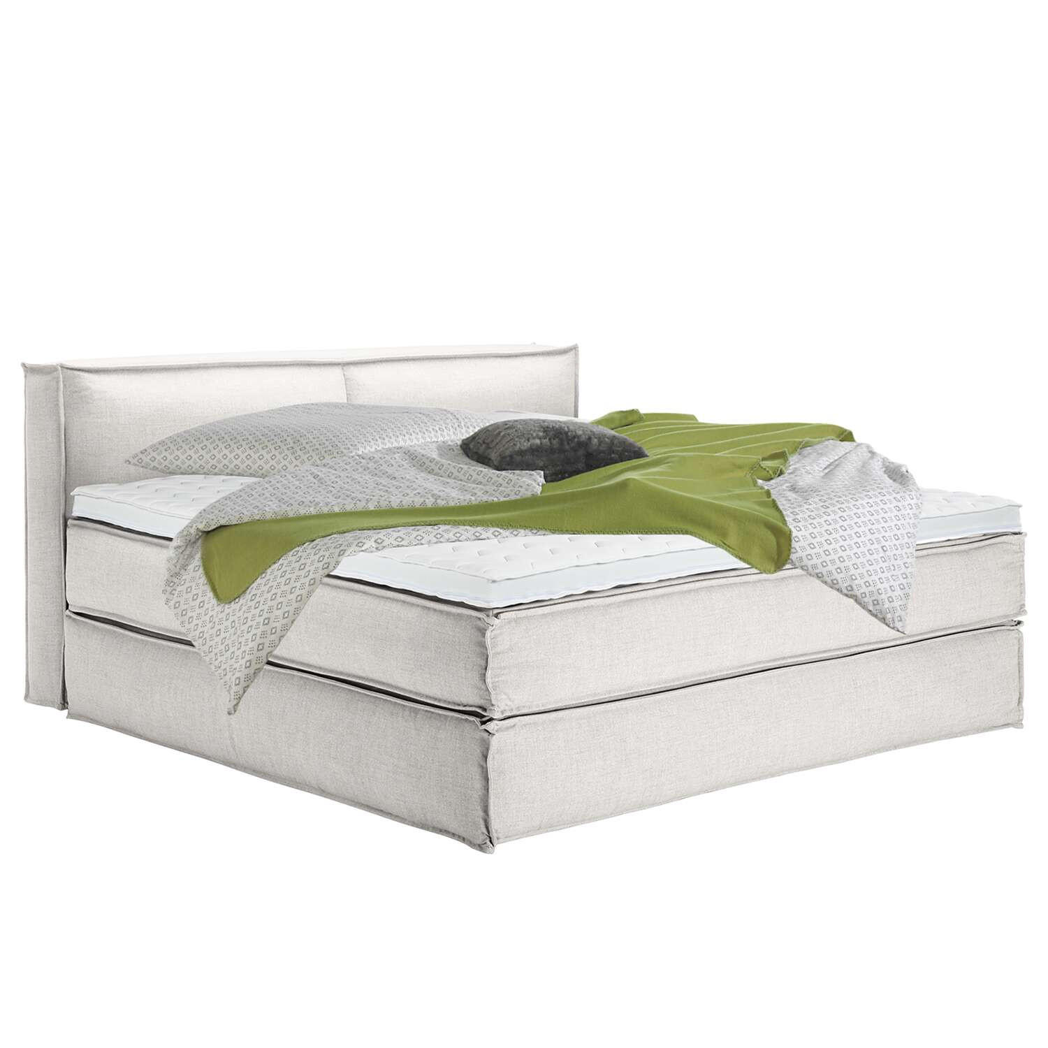 BOXSPRINGBETT 200/220 cm  in Creme  - Creme/Schwarz, Design, Textil (200/220cm) - home24
