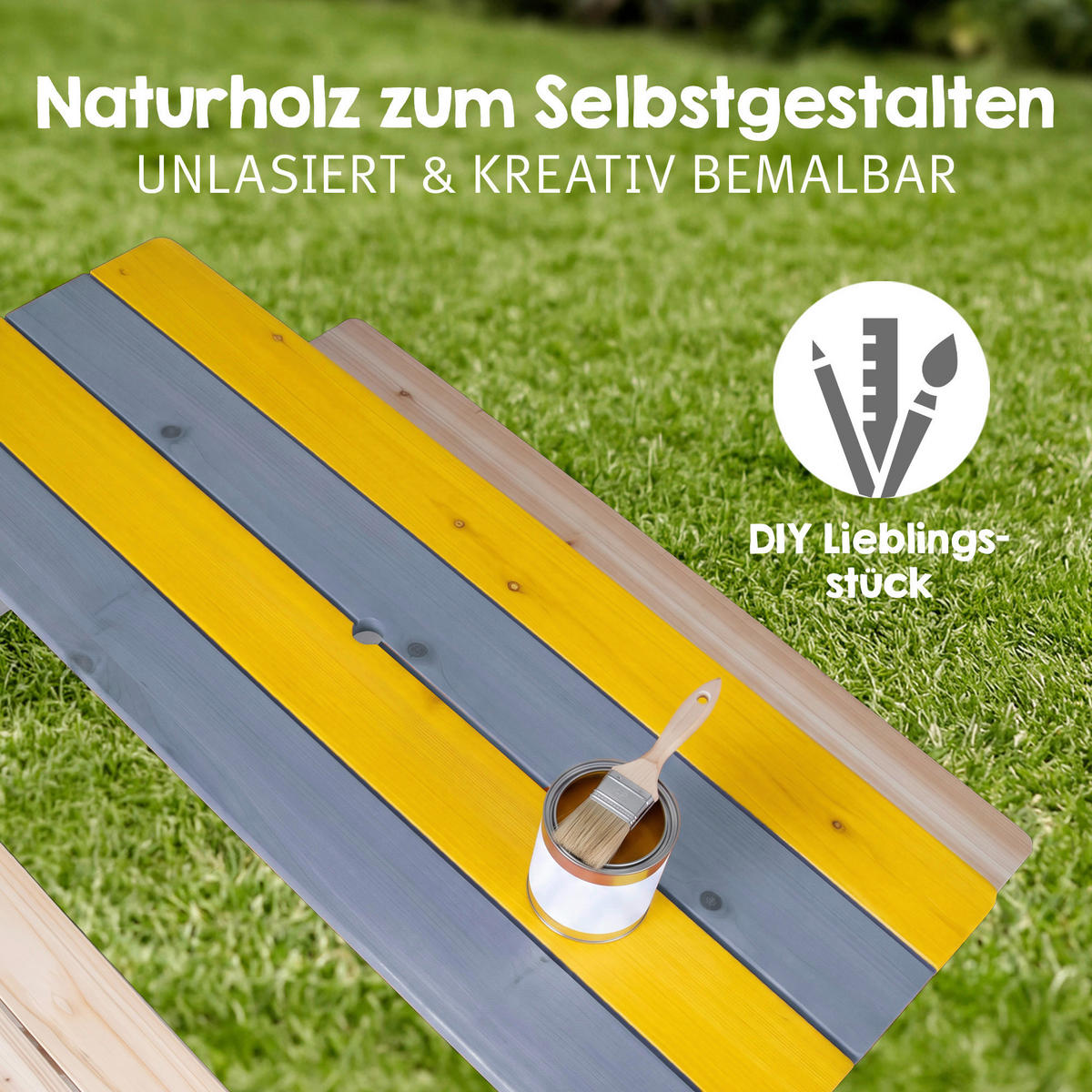 KINDERSPIELTISCH  - Naturfarben, Basics, Holz (89/50/84,5cm) - Roba