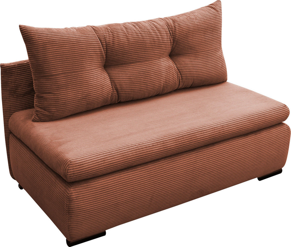 SCHLAFSOFA  mit Liegefunktion Cord Koralle  - Koralle/Schwarz, Design, Kunststoff/Textil (154/93/85cm) - MID.YOU