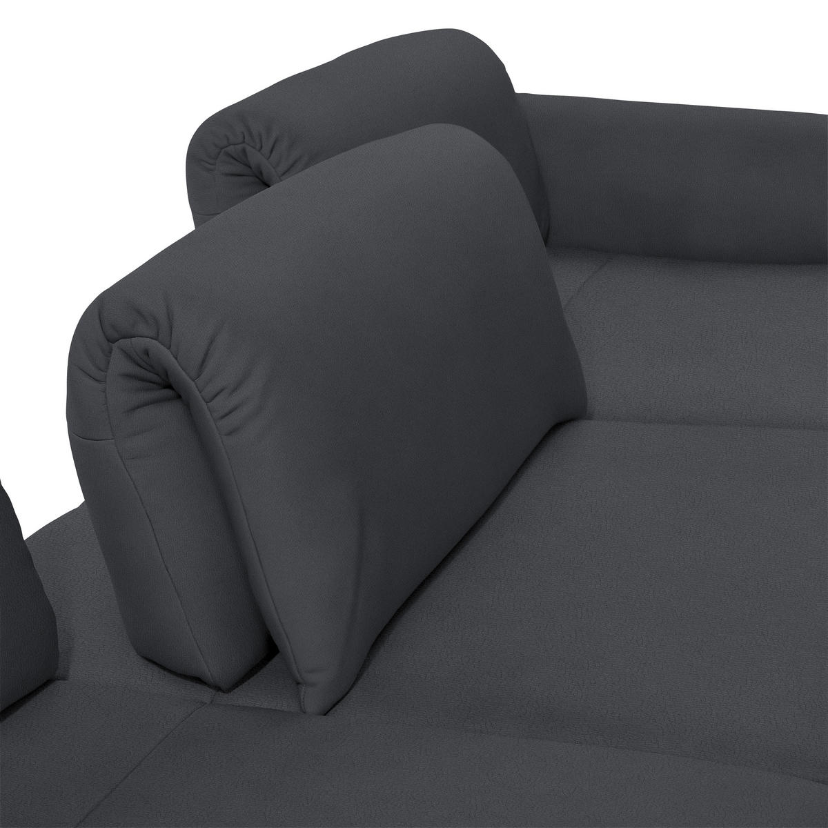 ECKSOFA Posh in Echtleder Dunkelgrau  308/173 cm  - Dunkelgrau/Anthrazit, Design, Leder/Metall (308/173cm) - Joop!