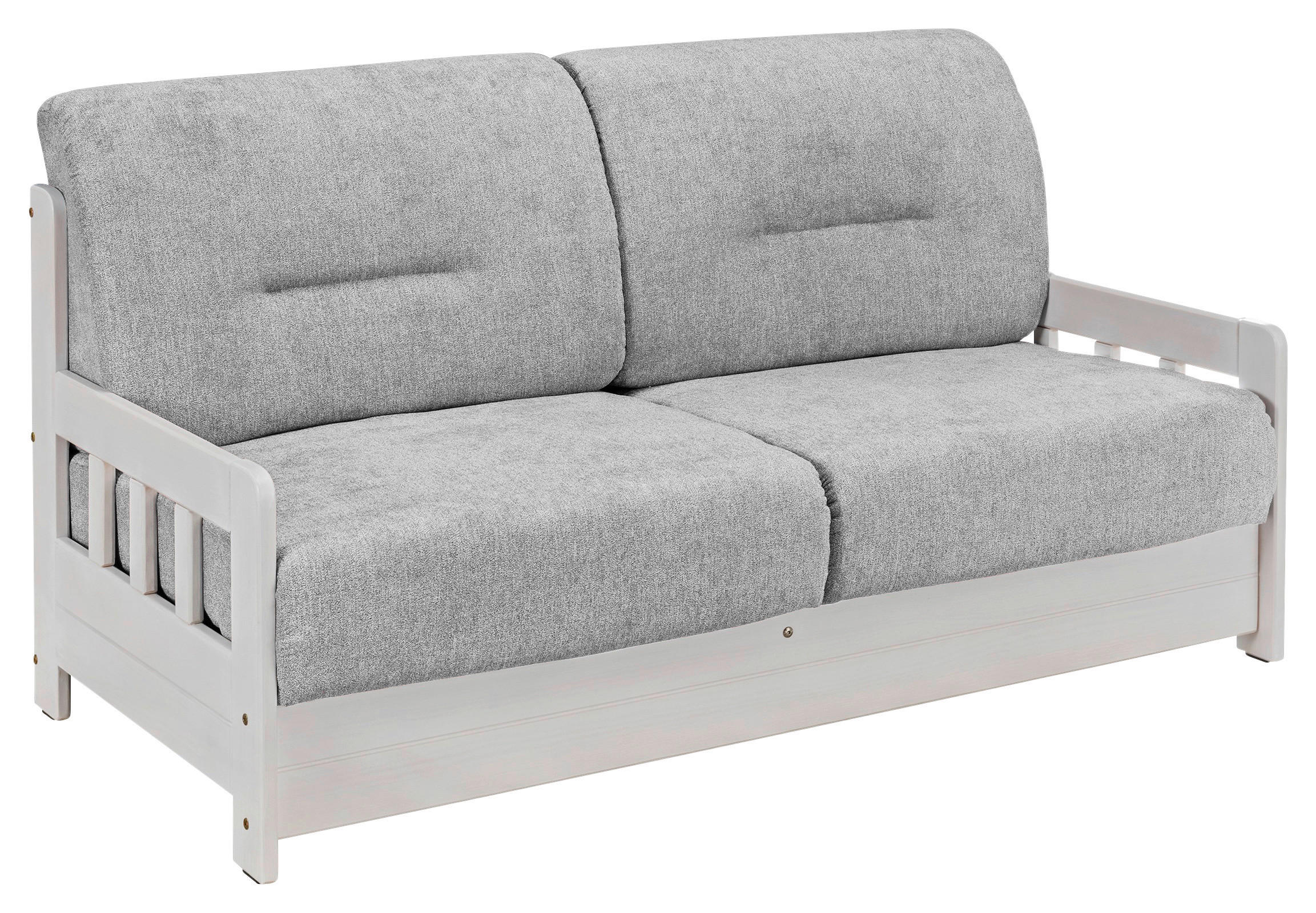 SCHLAFSOFA Mikrofaser Grau, Weiß  - Weiß/Grau, LIFESTYLE, Textil (154/88/90cm) - Livetastic