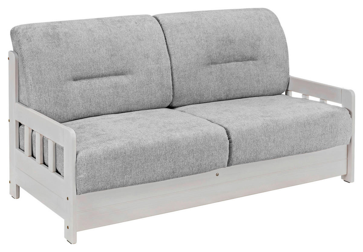 SCHLAFSOFA Mikrofaser Grau, Weiß  - Weiß/Grau, LIFESTYLE, Textil (154/88/90cm) - Livetastic