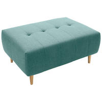HOCKER in Textil Türkis  - Türkis/Eichefarben, Design, Holz/Textil (107/47/79cm) - Livetastic