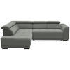 ECKSOFA in Feincord Grau  - Schwarz/Grau, Design, Kunststoff/Textil (205/284cm) - MID.YOU