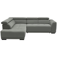ECKSOFA in Feincord Grau  - Schwarz/Grau, Design, Kunststoff/Textil (205/284cm) - MID.YOU