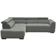 ECKSOFA in Feincord Grau  205/284 cm  - Schwarz/Grau, Design, Kunststoff/Textil (205/284cm) - Xora