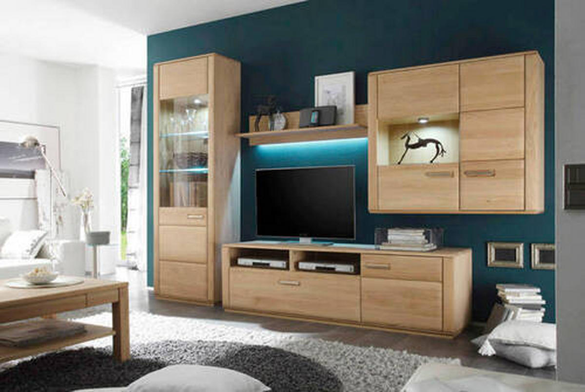 MEDIABÄNK i faner, delar i massivt trä ek ekfärgad  - ekfärgad, Design, metall/trämaterial (179/50/51cm) - Livetastic