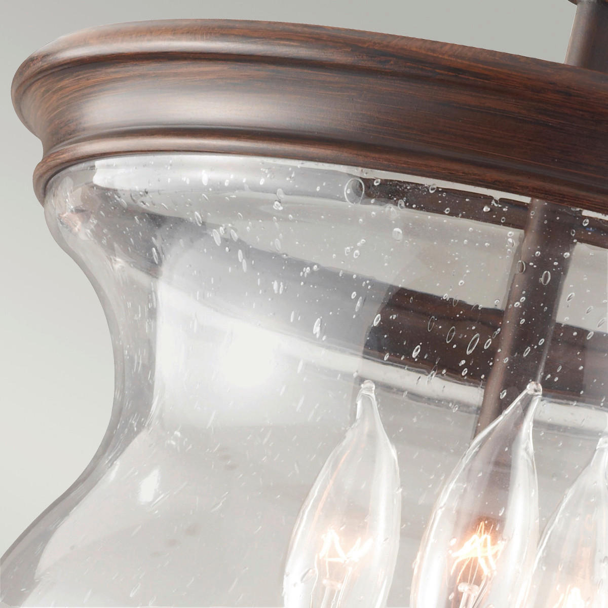 DECKENLEUCHTE  25.4/42.7 cm    - Dunkelbraun/Bronzefarben, Natur, Glas/Metall (25.4/42.7cm) - Elstead Lighting
