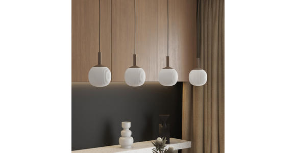 LED-HÄNGELEUCHTE 114/15/150 cm  - Weiß, Design, Glas/Metall (114/15/150cm) - Novel