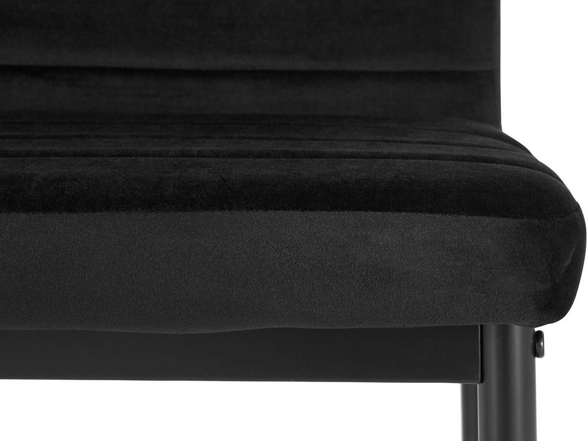 STUHL-SET 4 Stück  in Velours  - Schwarz, MODERN, Textil/Metall (42/98/53cm) - MID.YOU