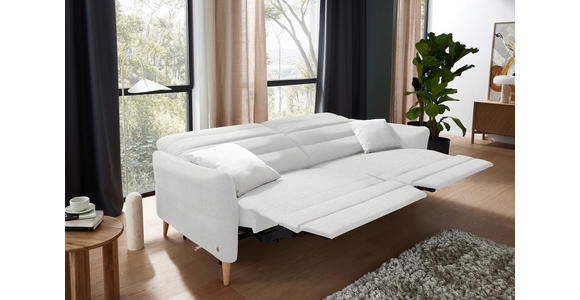 2-SITZER-SOFA in Webstoff Weiß  - Eiche Bianco/Weiß, Design, Holz/Textil (234-262/84/112cm) - Dieter Knoll