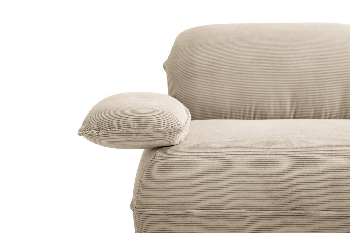 ECKSOFA Cord Beige  - Beige/Schwarz, Design, Kunststoff/Textil (343/154cm) - Koinor