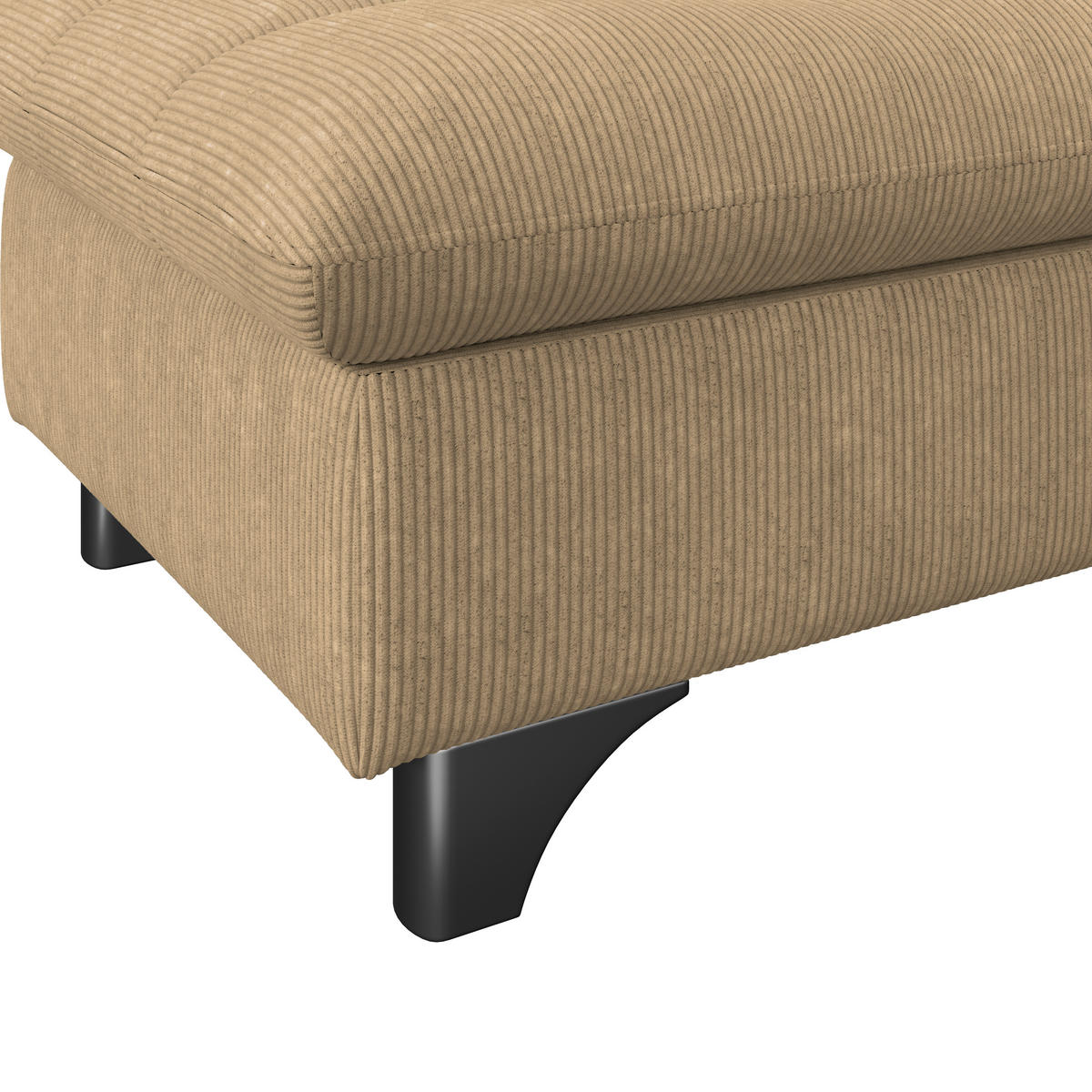 HOCKER in Textil Sandfarben  - Sandfarben/Chromfarben, Konventionell, Textil/Metall (108/46/108cm) - Livetastic
