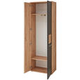 GARDEROBENSCHRANK in 65/195/38 cm - Chromfarben/Schwarz, Basics, Holzwerkstoff/Metall (65/195/38cm) - Xora