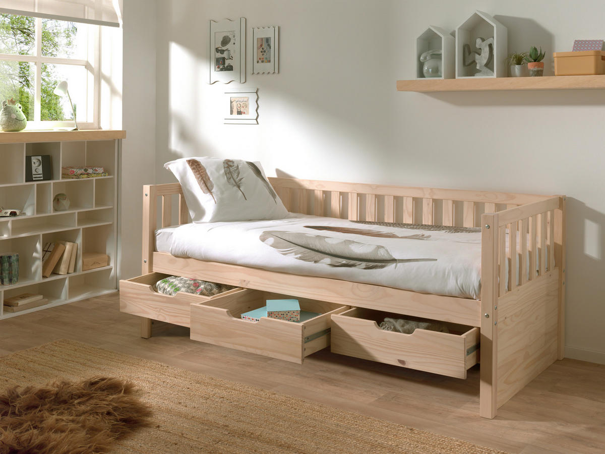 STAURAUMBETT 90/200 cm  in Kieferfarben  - Kieferfarben, MODERN, Holz/Holzwerkstoff (90/200cm) - MID.YOU