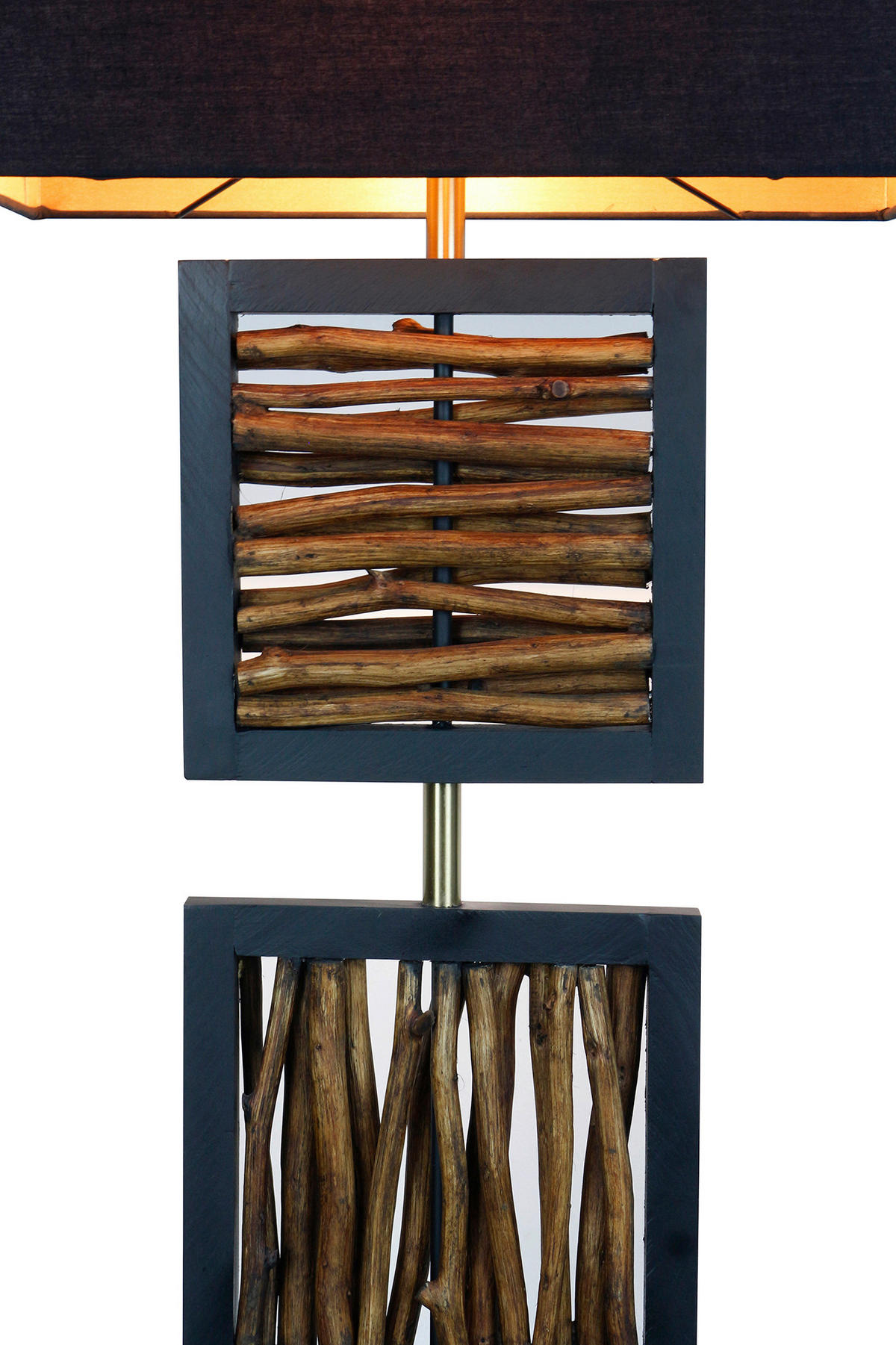 STEHLEUCHTE  40/163/20 cm   - Goldfarben/Schwarz, Design, Holz/Textil (40/163/20cm) - P & B