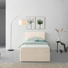 BOXBETT 100/200 cm,  in Beige, H3 = fest  - Beige/Schwarz, MODERN, Holz/Textil (100/200cm) - MID.YOU