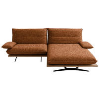 ECKSOFA Chenille, Flachgewebe Rostfarben, Wildeiche  - Wildeiche/Rostfarben, Design, Holz/Textil (284/161cm) - Koinor