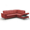 ECKSOFA in Vliesstoff Kombination Echtleder/Stoff Rot  - Rot/Schwarz, Modern, Leder/Textil (244/212cm) - Sit & More