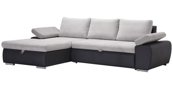 WOHNLANDSCHAFT in Textil Hellgrau, Dunkelgrau - Dunkelgrau/Hellgrau, Design, Kunststoff/Textil (175/271cm) - Xora