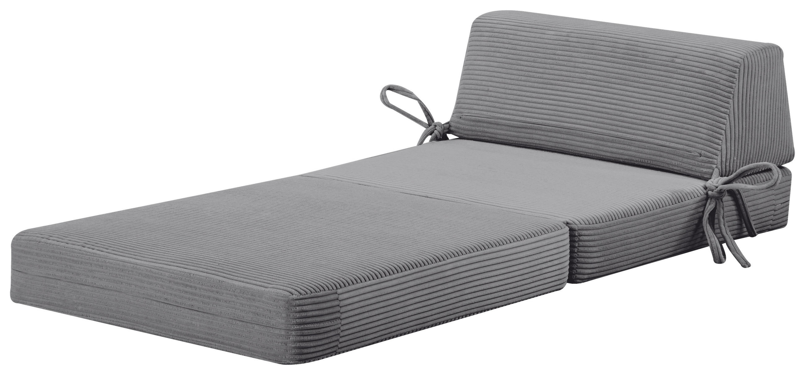 SCHLAFSESSEL Cord Hellgrau    - Hellgrau, Design, Textil/Metall (75/58/80cm) - Livetastic