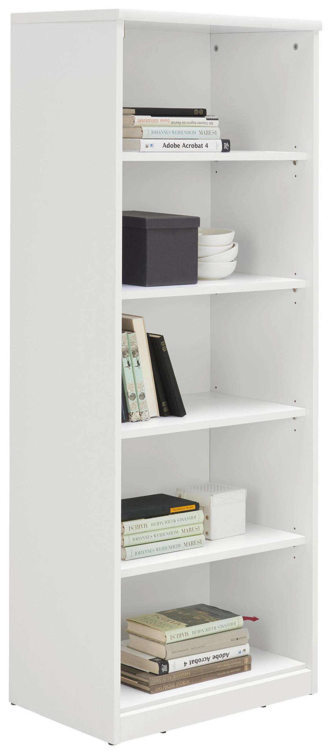 REGAL  55/148/36 cm Weiß  - Schwarz/Weiß, KONVENTIONELL, Holzwerkstoff (55/148/36cm) - Xora