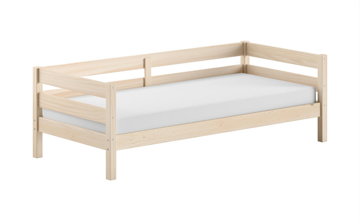 BETT 90/200 cm  in Weiß  - Naturfarben/Weiß, MODERN, Holz (90/200cm) - Vipack