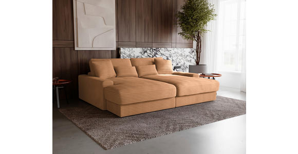 BIGSOFA in Cord Rostfarben - Rostfarben/Schwarz, MODERN, Kunststoff/Textil (230/85/190cm) - Carryhome