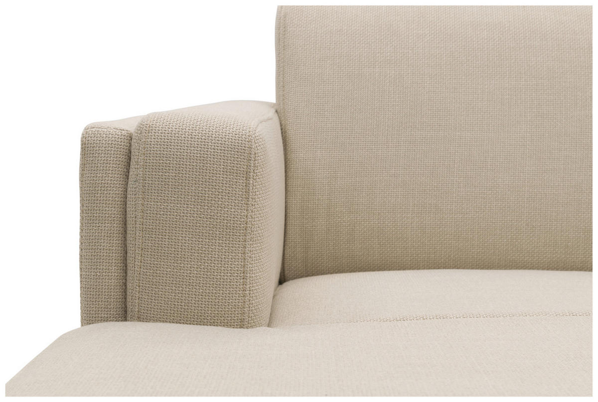 ECKSOFA in Webstoff Beige  214/146 cm  - Beige/Schwarz, Design, Textil/Metall (214/146cm) - LOOKS by W.Joop