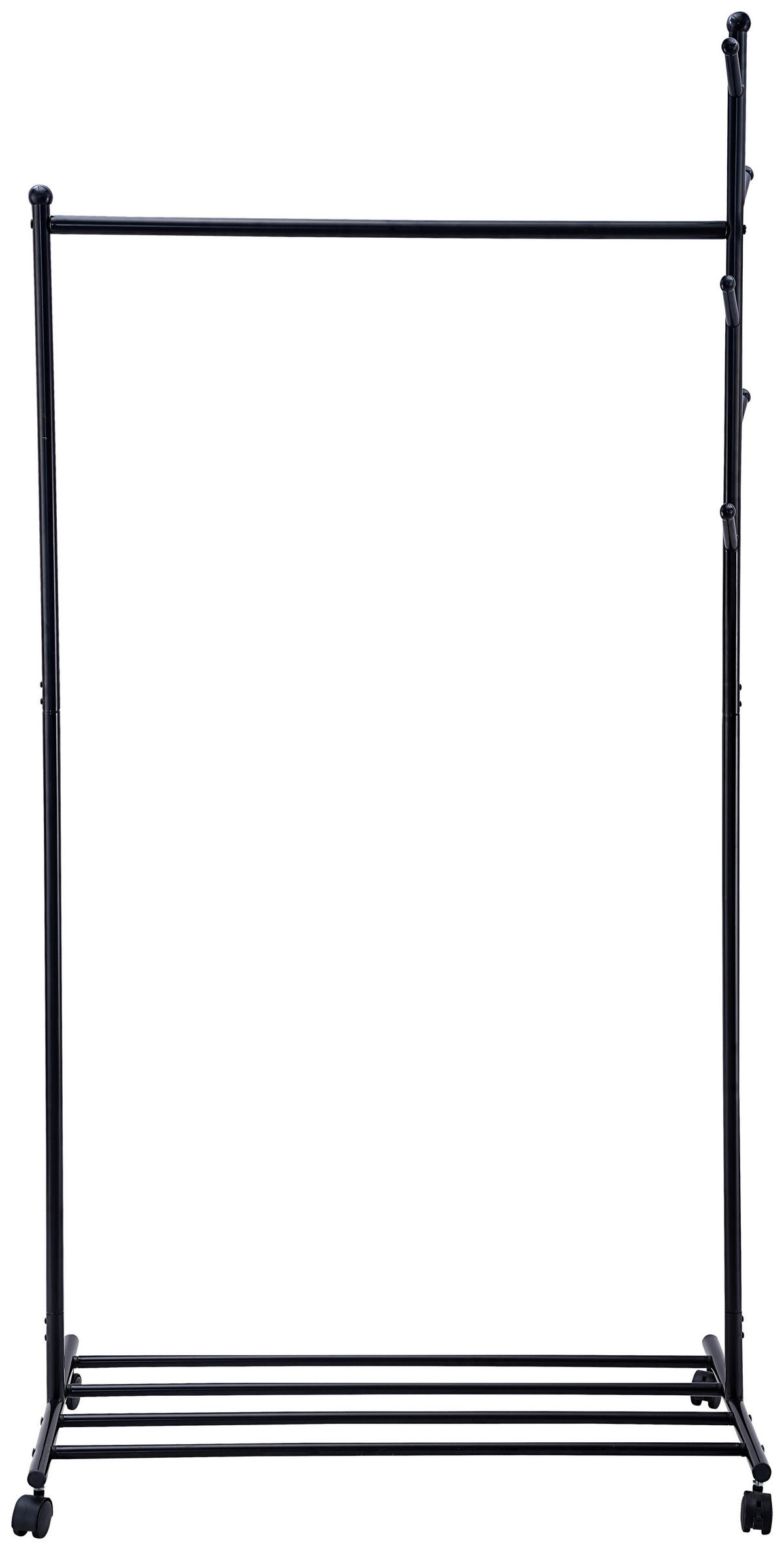 KLEIDERWAGEN in Schwarz 84.5/170.5/45 cm   - Schwarz, Basics, Kunststoff/Metall (84.5/170.5/45cm) - Boxxx