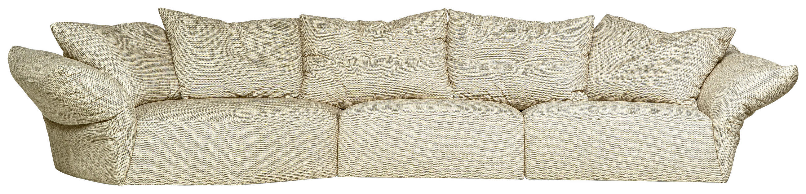 SOFFA i textilväv beige  - beige, Klassisk, metall/trä (420/95/125/185cm) - Novel