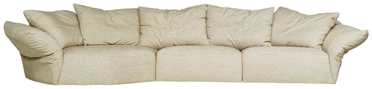 SOFFA i textilväv beige  - beige, Klassisk, metall/trä (420/95/125/185cm) - Novel