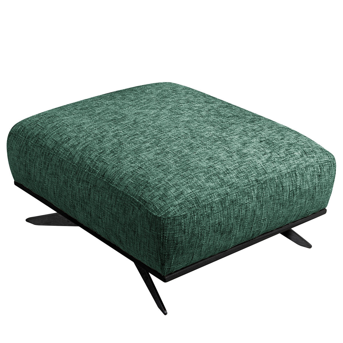 HOCKER PORTLAND Struktur Grün  - Schwarz/Grün, Design, Holz/Textil (95/46/80cm) - Livetastic