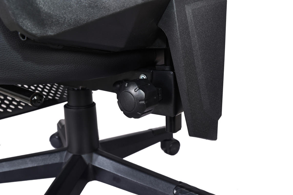 GAMINGSTUHL  in Lederlook, Netzbespannung Schwarz  - Schwarz, MODERN, Kunststoff/Textil (59/107-117/58cm) - Carryhome